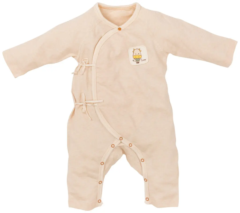 [K19BOS06BR] Bộ tay dài kimono từ 100% bông có màu tự nhiên I NatureColored 100% Organically Grown Naturally Colored Cotton Kimono, Natural Brown Bodysuit.webp