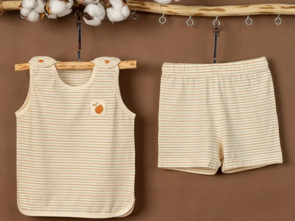 NatureColored Short Striped Sleeveless Pajamas