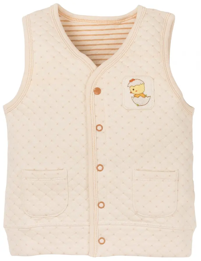 NatureColored 100% Organically Grown Naturally Colored Cotton Quilted Natural Waistcoat