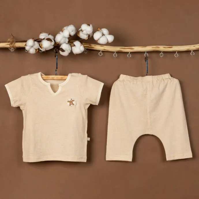 Bộ quần áo cộc tay từ Bông có màu tự nhiên/ Naturally Colored Cotton, màu nâu tự nhiên - NatureColored