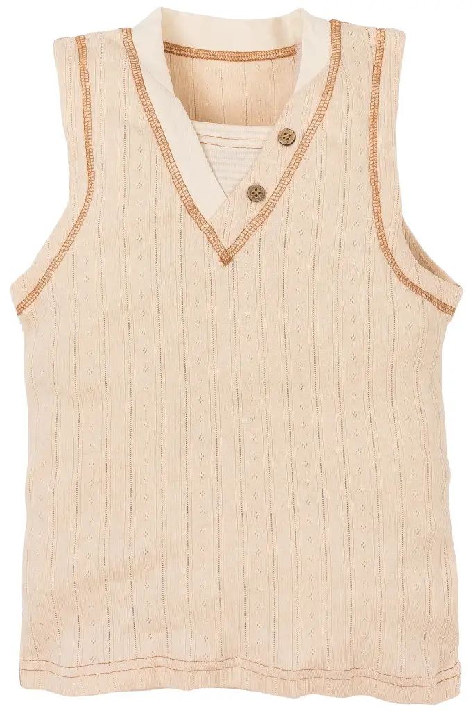 NatureColored 100% Organically Grown Naturally Colored Basic Vest, Natural Brown