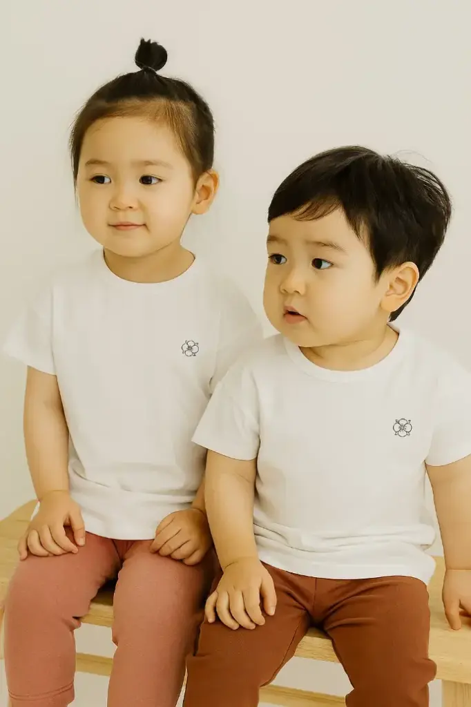 [402TO05WH] Áo thun Mimi 100% cotton hữu cơ GOTS, màu trắng ngà tự nhiên I  Mimi 100% GOTS Organic Cotton T-shirt, Natural off-white color, No breached, No dyed
