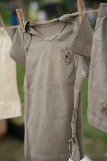 Bộ quần áo cộc GOTS 100% Organic Cotton, Nhuộm màu tự nhiên thủ công màu Ghi Xám - Mimi Organic