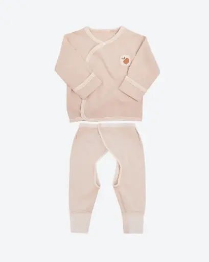 [K19PJS08BR] NatureColored 100% Organically Grown Organic Cotton Pajamas, Naturally Brown Colored