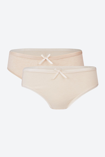 [G19BRS02BR] NatureColored 100% Naturally Colored Cotton Briefs Underwear for Toddler Girl, Set Of 2