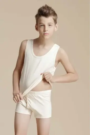 NatureColored 100% No Dyed Organically Grown Naturally Colored Cotton Toddler Boy Boxer Underwear, Natural Light Brown