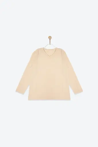 [B19TOW01BR] Áo thun cổ V bé trai từ 100% bông hữu cơ có màu tự nhiên I NatureColored 100% Organically Grown Naturally Colored Basic V-neck Top, Natural Brown for Boys
