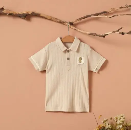 [B19TOS01BR] Áo polo 100% từ bông có màu tự nhiên I NatureColored 100% Organically Grown Naturally Colored Cotton Polo Shirt