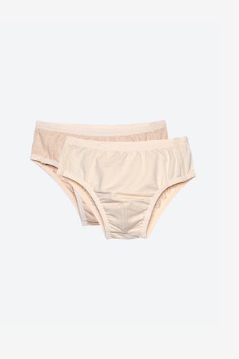 [B19BRS01BR] NatureColored Boy Basic Briefs Underwear 100% Organically Grown Naturally Colored Cotton, Set of 2
