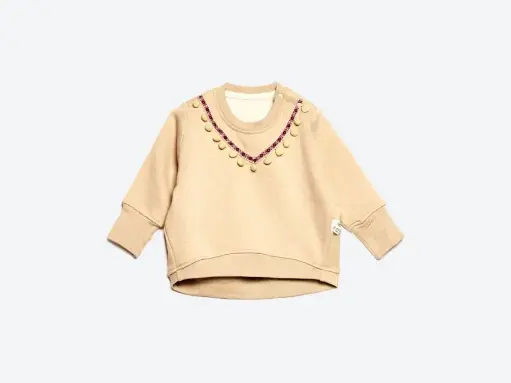Mimi 100% GOTS Organic Cotton Hippie Sweatshirt, Natural Color
