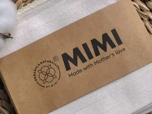 [601FT01NA] Khăn sữa/mặt Organic Cotton 25x25cm I Mimi Set 5pcs 100% GOTS, OCS Organic Cotton Muslin Face Towel