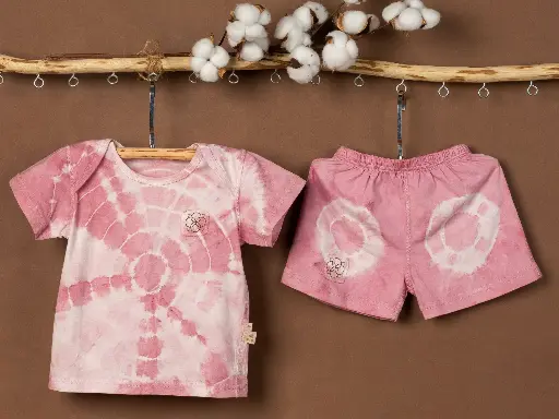 Mimi 100% GOTS Organic Cotton Pajamas, Naturally dyed Pink