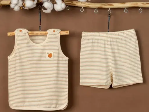 [403PJ08ST] NatureColored Short Striped Sleeveless Pajamas