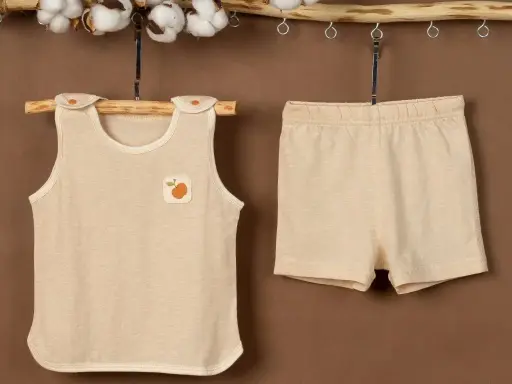 [403PJ07BR] NatureColored Short Sleeveless Pajamas