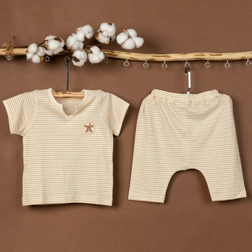 [403PJ06ST] NatureColored Striped Short Sleeve Pajamas