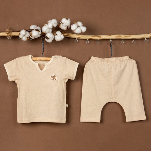 [403PJ05BR] NatureColored Brown Short Sleeve Pajamas